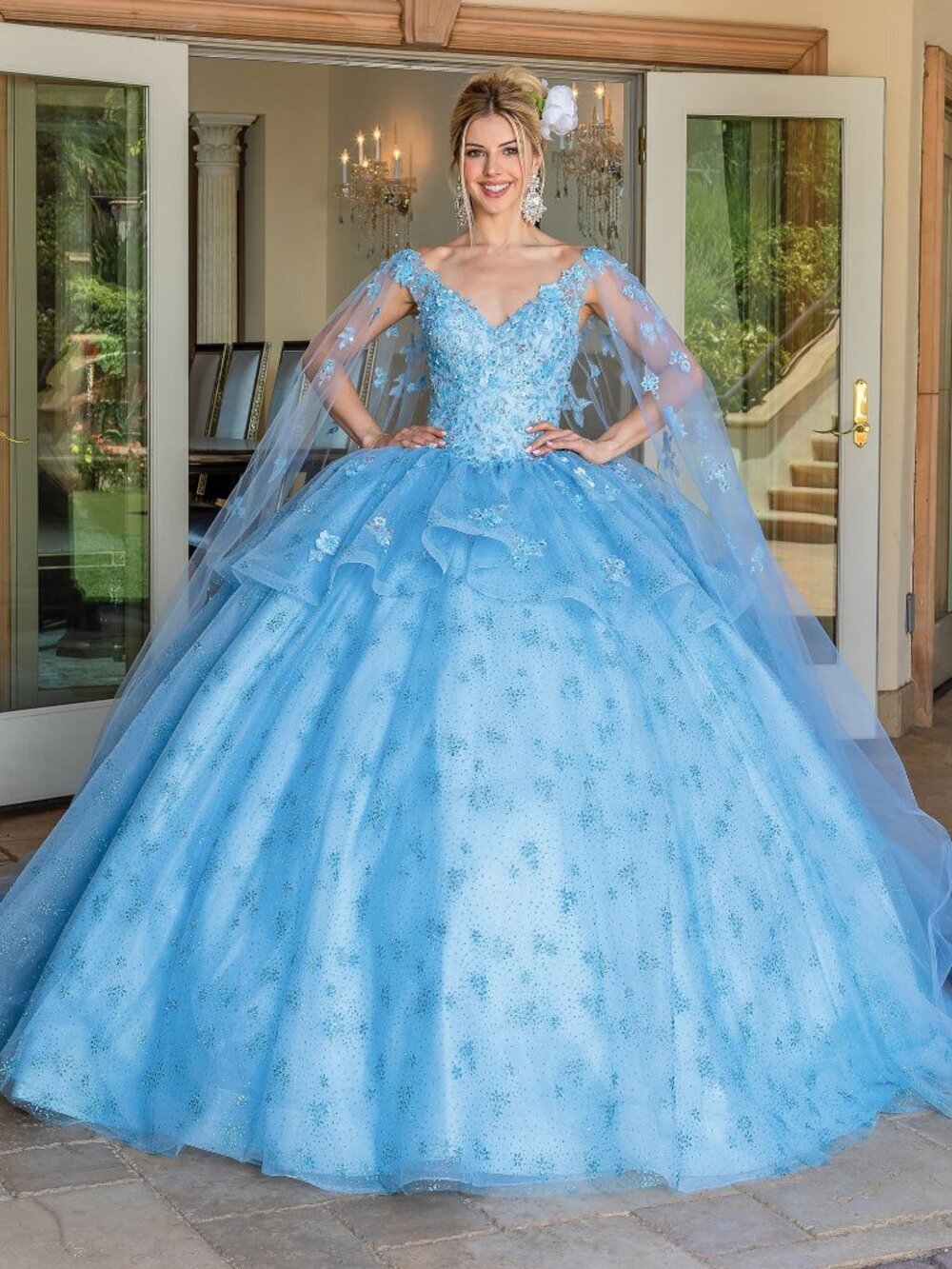 NEW BAHAMA-BLUE Evening Gown Floor Length Formal Elegant Stunning 1702